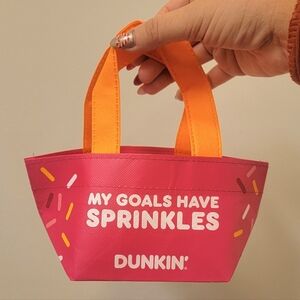 Dunkin' Donuts Pink and Orange Mini Tote